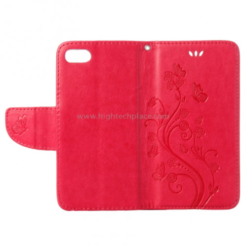 Pour iPhone 8 & 7 Pressed Flowers Etui à Rabat Horizontal en Cuir avec Porte-cartes et Slots & Porte-cartes (Magenta) SP222M9-09