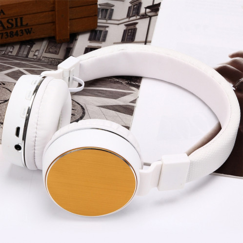 SH-16 serre-tête pliant casque stéréo sans fil Bluetooth, prise en charge de 3,5 mm Audio et appel mains libres et carte TF et FM, pour iPhone, iPad, iPod, Samsung, HTC, Sony, Huawei, Xiaomi et autres appareils audio SH087J1106-06