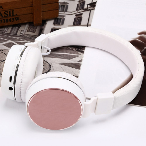 SH-16 serre-tête pliant casque stéréo sans fil Bluetooth, prise en charge de 3,5 mm Audio et appel mains libres et carte TF et FM, pour iPhone, iPad, iPod, Samsung, HTC, Sony, Huawei, Xiaomi et autres appareils audio SH87RG343-06