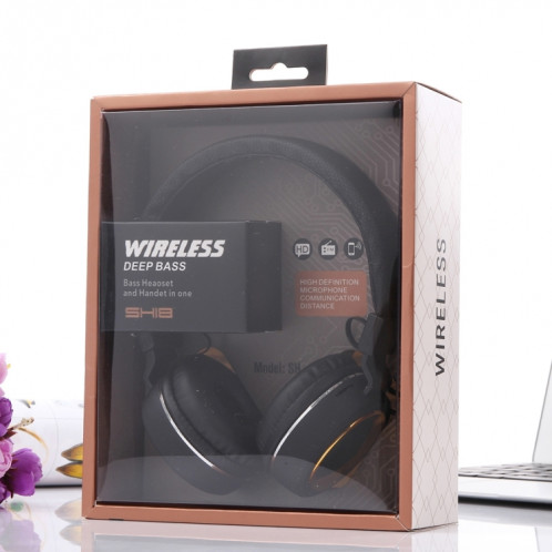 SH-18 bandeau pliant casque stéréo sans fil Bluetooth casque, prise en charge de 3,5 mm Audio et appel mains libres et carte TF et FM, pour iPhone, iPad, iPod, Samsung, HTC, Sony, Huawei, Xiaomi et autres appareils SH89BJ1855-07