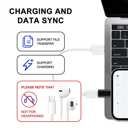 ENKAY HAT-PRINCE HC-6 MINI ABS USB-C / TYPE-C 3.1 à 8 broches Adaptateur de connecteur de port (noir) SE669B1764-06