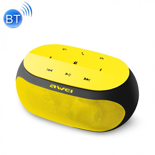 Haut-parleur Bluetooth sans fil awei Y200 avec boutons tactiles, prise en charge des lignes auxiliaires et carte TF (jaune) SA211Y1821-011