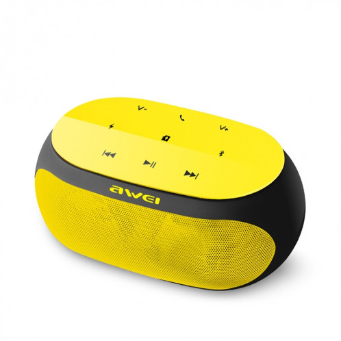 Haut-parleur Bluetooth sans fil awei Y200 avec boutons tactiles, prise en charge des lignes auxiliaires et carte TF (jaune) SA211Y1821-011