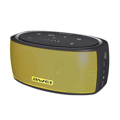 awei y210 haut-parleur bluetooth sans fil portable v4.2 avec basse améliorée, support carte nfc / tf / aux (jaune) SA212Y1617-011