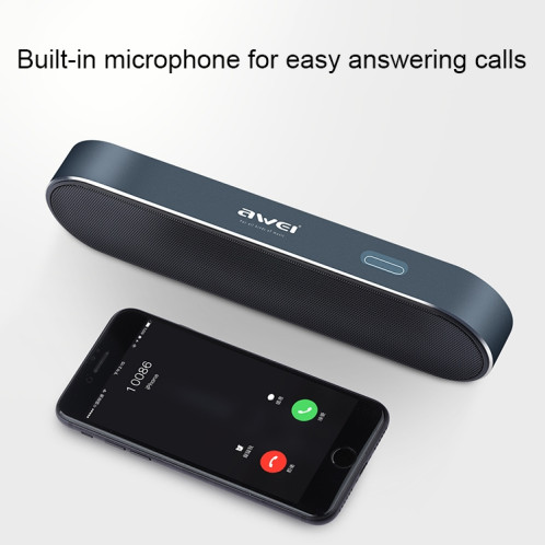 awei y220 haut-parleur bluetooth sans fil portable v4.2 avec HD clair son stéréo 3D et suppression du bruit, support carte TF / AUX (bleu) SA213L837-013
