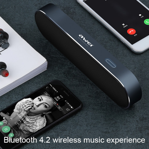 awei y220 portable sans fil bluetooth haut-parleur v4.2 avec HD clair son stéréo 3D et suppression du bruit, support carte TF / AUX (rouge) SA213R1871-013