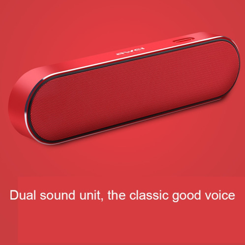 awei y220 portable sans fil bluetooth haut-parleur v4.2 avec HD clair son stéréo 3D et suppression du bruit, support carte TF / AUX (rouge) SA213R1871-013