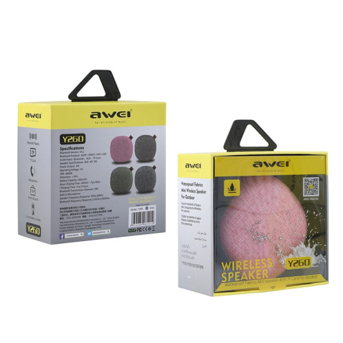 Mini haut-parleur Bluetooth sans fil portable awei Y260 IPX4 étanche, micro intégré, carte de support TF (vert) SA216G1535-010