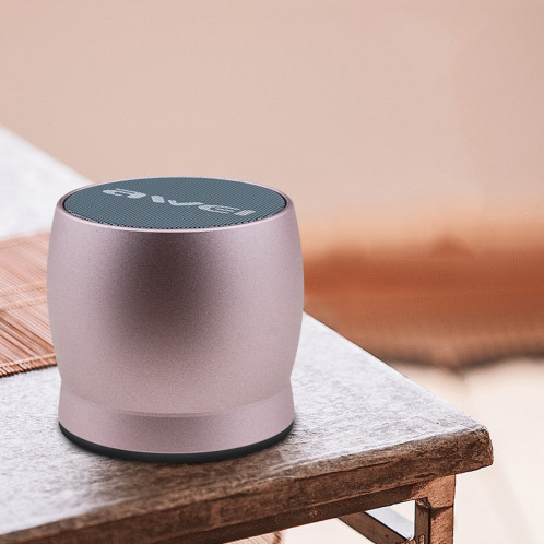 Awei Y500 Mini haut-parleur Bluetooth sans fil portable avec stéréo 3D, micro intégré, carte de support TF / AUX (Rose Gold) SA22RG1576-011