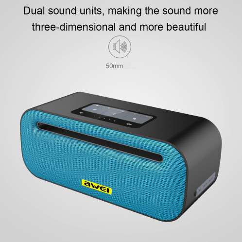 Haut-parleur Bluetooth sans fil awei Y600 avec stéréo 3D, microphone intégré, carte de support TF / AUX / NFC (jaune) SA225Y214-012