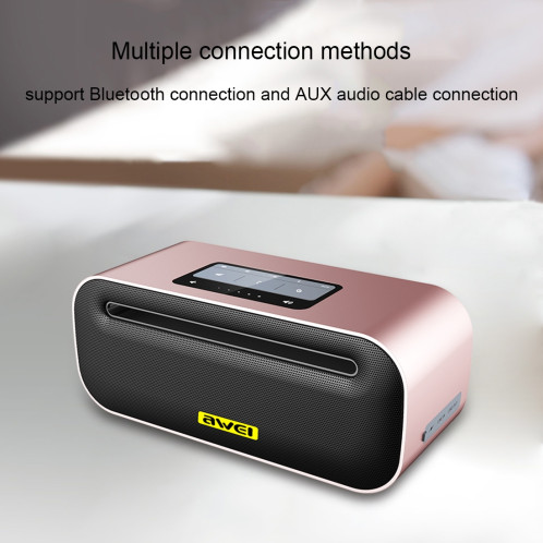 Haut-parleur Bluetooth sans fil awei Y600 avec stéréo 3D, microphone intégré, carte de support TF / AUX / NFC (jaune) SA225Y214-012