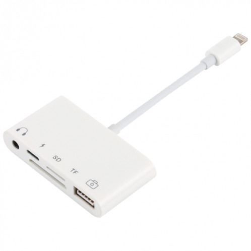 5 en 1 8 broches vers HUB USB et USB-C / Type-C et écouteurs 3,5 mm et lecteur de carte SD et TF SH3454536-07