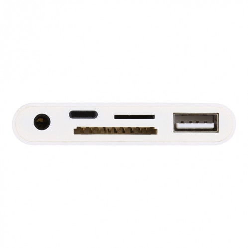 5 en 1 8 broches vers HUB USB et USB-C / Type-C et écouteurs 3,5 mm et lecteur de carte SD et TF SH3454536-07