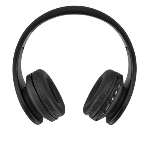 Casque d'écoute Bluetooth sans fil stéréo pliant BTH-811 avec lecteur MP3 Radio FM, pour Xiaomi, iPhone, iPad, iPod, Samsung, HTC, Sony, Huawei et autres appareils audio (noir) SH654B1343-08