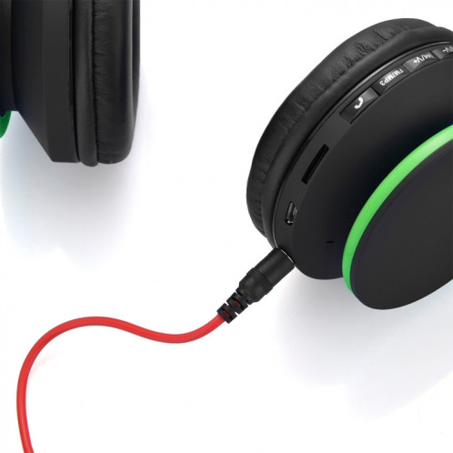 Casque d'écoute Bluetooth sans fil stéréo pliant BTH-811 avec lecteur MP3 Radio FM, pour Xiaomi, iPhone, iPad, iPod, Samsung, HTC, Sony, Huawei et autres appareils audio (vert) SH654G264-08