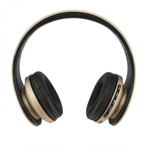 Casque d'écoute Bluetooth sans fil stéréo pliant BTH-811 avec lecteur MP3 Radio FM, pour Xiaomi, iPhone, iPad, iPod, Samsung, HTC, Sony, Huawei et autres appareils audio (or) SH654J925-08