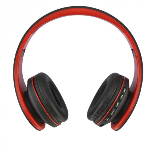 Casque d'écoute Bluetooth sans fil stéréo pliant BTH-811 avec lecteur MP3 Radio FM, pour Xiaomi, iPhone, iPad, iPod, Samsung, HTC, Sony, Huawei et autres appareils audio (rouge) SH654R378-08