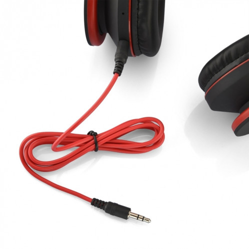 Casque d'écoute Bluetooth sans fil stéréo pliant BTH-811 avec lecteur MP3 Radio FM, pour Xiaomi, iPhone, iPad, iPod, Samsung, HTC, Sony, Huawei et autres appareils audio (rouge) SH654R378-08