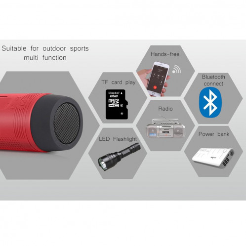 ZEALOT S1 Bluetooth 4.0 sans fil stéréo haut-parleur Subwoofer récepteur audio avec batterie 4000mAh, carte de soutien 32Go, pour iPhone, Galaxy, Sony, Lenovo, HTC, Huawei, Google, LG, Xiaomi, autres smartphones SZ000R666-014