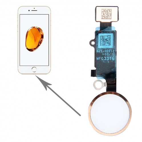 Bouton principal pour iPhone 7, identification d'empreinte digitale non prise en charge (or) SH129J377-05