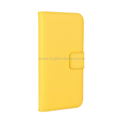 Pour iPhone 8 & 7 Etui en cuir véritable à rabat avec fermeture éclair et porte-cartes (Jaune) SP566Y1487-07