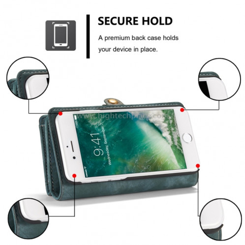 CaseMe pour iPhone 8 et 7 Porte-documents multifonctions en cuir avec étui de protection magnétique détachable et étui de protection et 10 emplacements pour cartes et 3 fentes pour billets et 1 porte-monnaie et 2 SC573L0-012