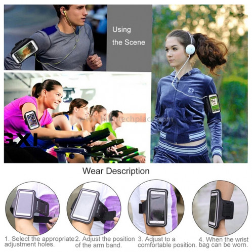 Armband de sport avec la poche de clé, pour l'iPhone 8 et 7 Armband de sport avec la poche de clé (blanc) SA100W5-014