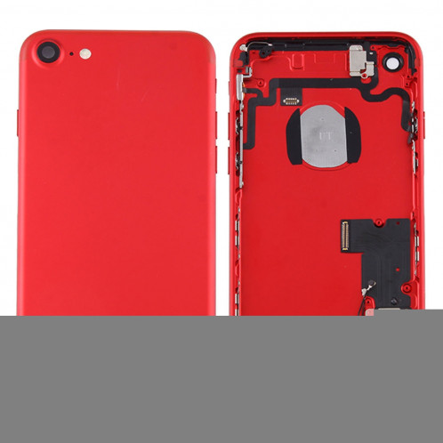 iPartsBuy pour iPhone 7 couvercle de la batterie arrière avec le plateau de la carte (rouge) SI41RL244-06