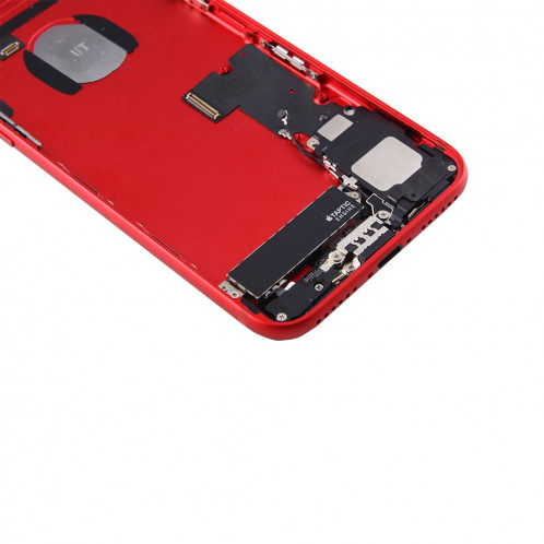 iPartsBuy pour iPhone 7 couvercle de la batterie arrière avec le plateau de la carte (rouge) SI41RL244-06