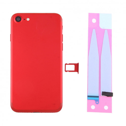 iPartsBuy pour iPhone 7 couvercle de la batterie arrière avec le plateau de la carte (rouge) SI41RL244-06