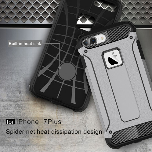 Pour iPhone 8 Plus et 7 Plus Armure Tough Armure TPU + PC (Gris) SH032H1931-012