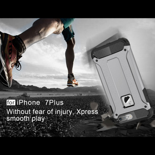 Pour iPhone 8 Plus et 7 Plus Armure Tough Armure TPU + PC (Gris) SH032H1931-012