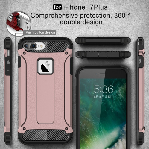 Pour iPhone 8 Plus et 7 Plus Tough Armour TPU + PC Combination Case (Or Rose) SH32RG922-012