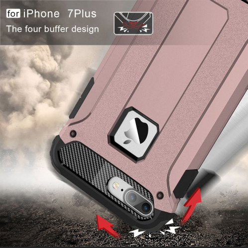 Pour iPhone 8 Plus et 7 Plus Tough Armour TPU + PC Combination Case (Or Rose) SH32RG922-012