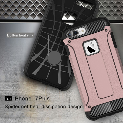 Pour iPhone 8 Plus et 7 Plus Tough Armour TPU + PC Combination Case (Or Rose) SH32RG922-012