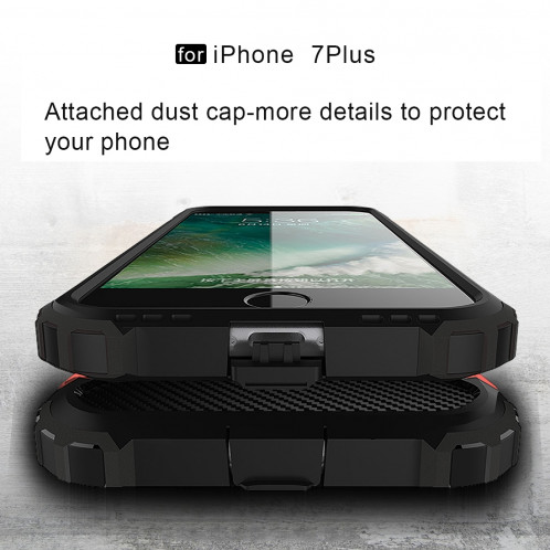Pour iPhone 8 Plus et 7 Plus Tough Armour TPU + PC combinaison (rouge) SH032R1939-012