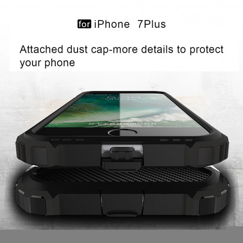 Pour iPhone 8 Plus et 7 Plus Armure Tough TPU + PC Combinaison (Argent) SH032S1874-012