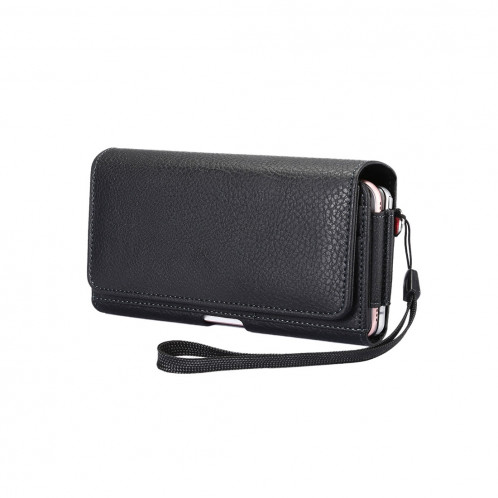 Universal Litchi Texture Flip Vertical Thwartwise Double Lattice Housse en Cuir / Sac de Taille avec Attelle Dos et Fentes pour Cartes & & Portefeuille & Lanière pour iPhone 8 Plus & 7 Plus & 6s Plus SH188B1794-09