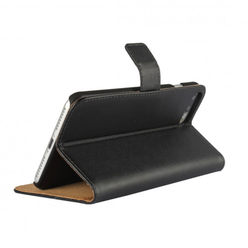 Pour iPhone 8 Plus & 7 Plus Housse en cuir véritable à rabat horizontal avec porte-monnaie et porte-monnaie (noir) SH314B110-07