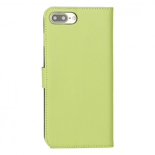 Pour iPhone 8 Plus & 7 Plus Housse en cuir véritable à rabat horizontal avec porte-monnaie et porte-monnaie (vert) SH314G341-08