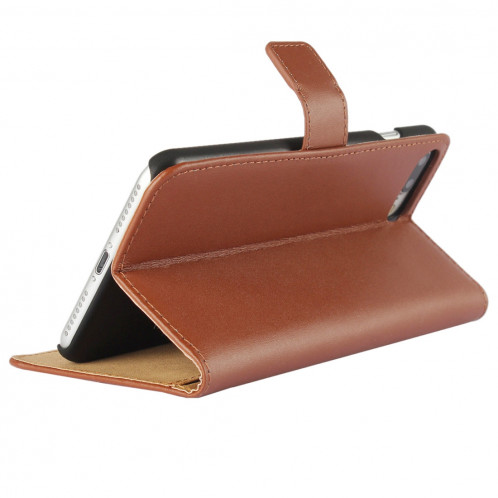 Pour iPhone 8 Plus & 7 Plus Housse en cuir véritable à rabat horizontal avec porte-monnaie et porte-monnaie (marron) SH314Z1852-08