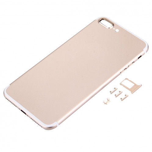 iPartsAcheter 5 en 1 pour iPhone 7 Plus (couverture arrière + porte-cartes + touche de contrôle du volume + bouton d'alimentation + touche de vibreur interrupteur muet) pleine couverture de boîtier SI471J989-08