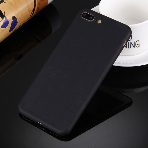 Pour iPhone 8 Plus et 7 Plus solide TPU étui de protection sans trou rond (noir) SH598B845-08