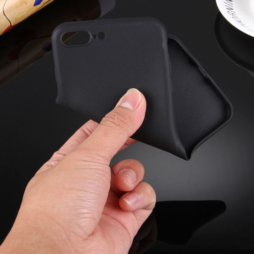 Pour iPhone 8 Plus et 7 Plus solide TPU étui de protection sans trou rond (noir) SH598B845-08