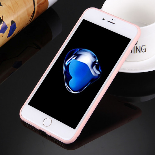 Pour iPhone 8 Plus et 7 Plus Cas de protection TPU couleur unie sans trou rond (rose) SH598F463-08