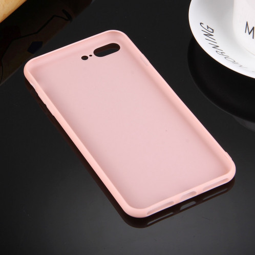 Pour iPhone 8 Plus et 7 Plus Cas de protection TPU couleur unie sans trou rond (rose) SH598F463-08