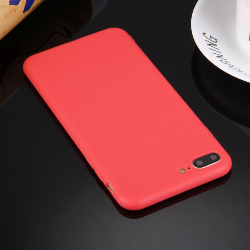 Pour iPhone 8 Plus et 7 Plus solide TPU étui de protection sans trou rond (rouge) SH598R1918-08