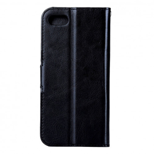 Pour iPhone 8 Plus et 7 Plus Crazy Horse Texture horizontale Flip étui en cuir avec boucle magnétique et titulaire et fentes pour cartes et porte-monnaie et cadre photo (noir) SF120B917-08