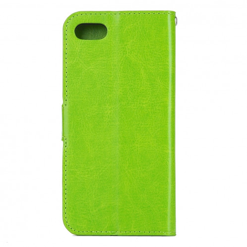 Pour iPhone 8 Plus et 7 Plus Crazy Horse Horizontal Housse en cuir flip avec boucle magnétique et titulaire et fentes pour cartes et porte-monnaie et cadre photo (vert) SF120G491-08