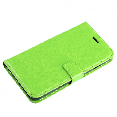 Pour iPhone 8 Plus et 7 Plus Crazy Horse Horizontal Housse en cuir flip avec boucle magnétique et titulaire et fentes pour cartes et porte-monnaie et cadre photo (vert) SF120G491-08